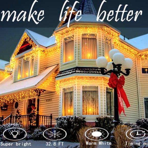 NEW 32.8 ft 400 LED Icicle Lights Outdoor Decorations - Picture 12 of 12